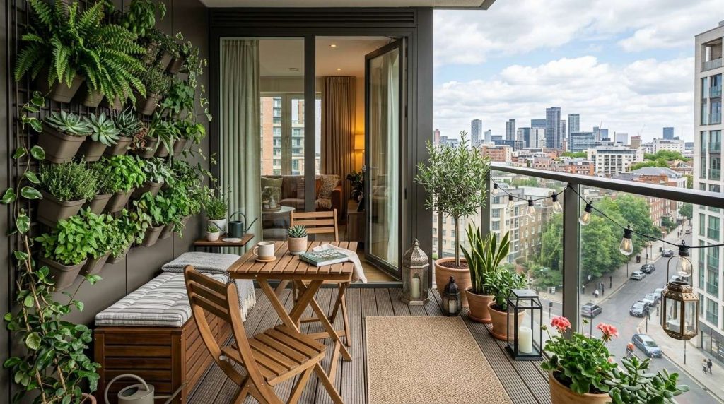 Furniture Ideas for Small Deck creating a comfortable outdoor living space with multifunctional furniture.