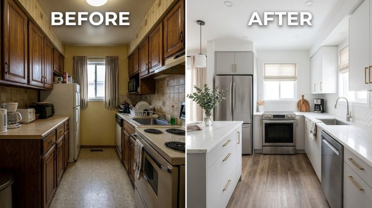 How Much Does It Cost to Remodel a Small Kitchen illustrating a budget-friendly renovation in a small kitchen space.