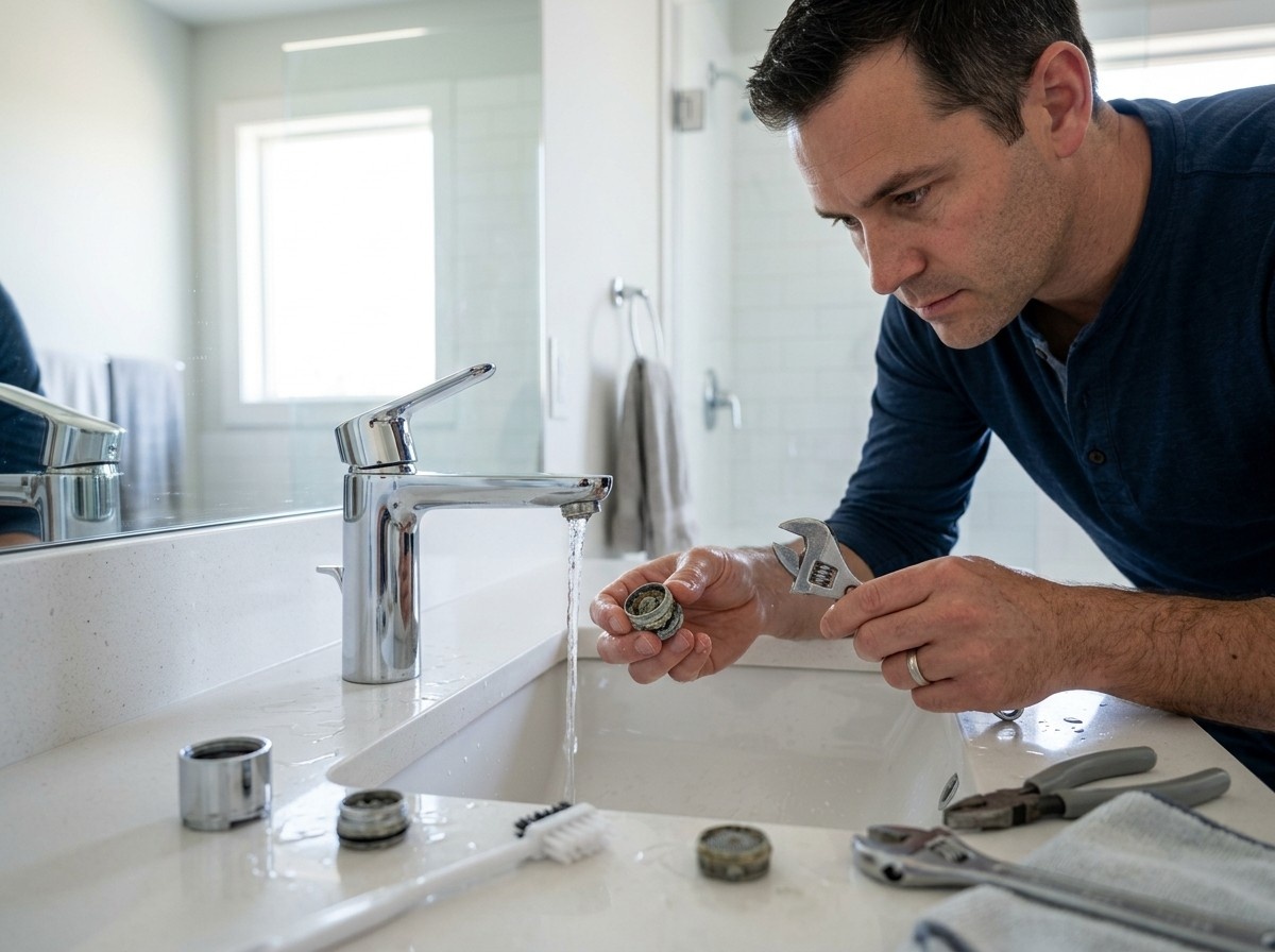 How to Fix Low Water Pressure in Home by inspecting faucets, showerheads, and plumbing connections.