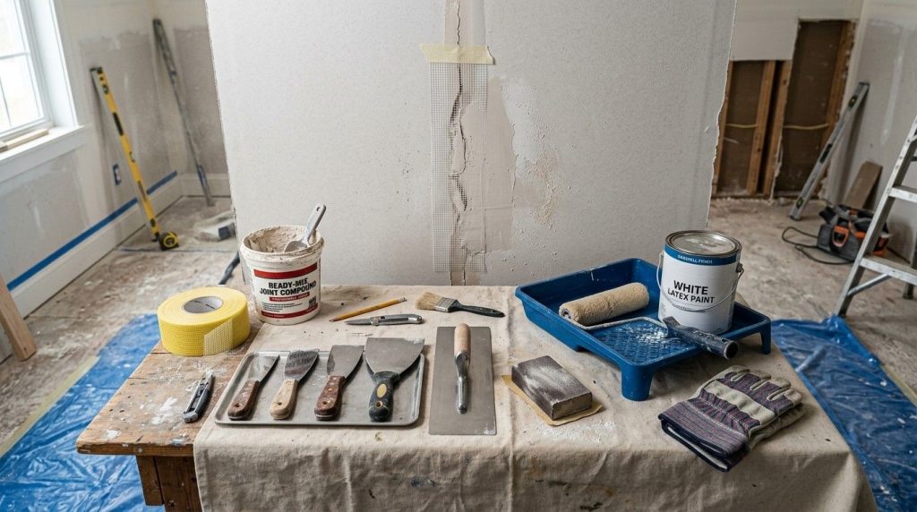 How to Fix Structural Cracks in Walls showing a contractor repairing cracked interior walls with professional tools.