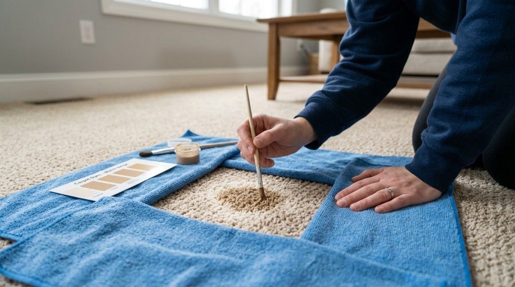 How Do You Remove Bleach Stains from Carpet with step-by-step methods for treating discoloration and matching the carpet color.