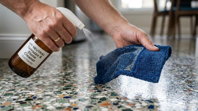 How to Clean Terrazzo Floors using gentle cleaning methods to remove dirt while preserving the natural shine.