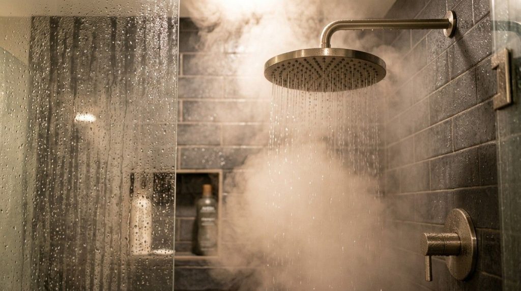How to Create a Steamy Shower by running hot water and closing the bathroom door to build comfortable steam.