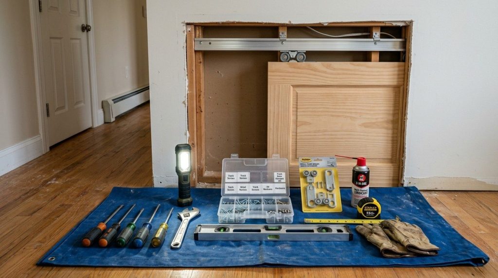 How to Fix a Pocket Door off Track with step-by-step adjustments to realign the door and restore proper operation.