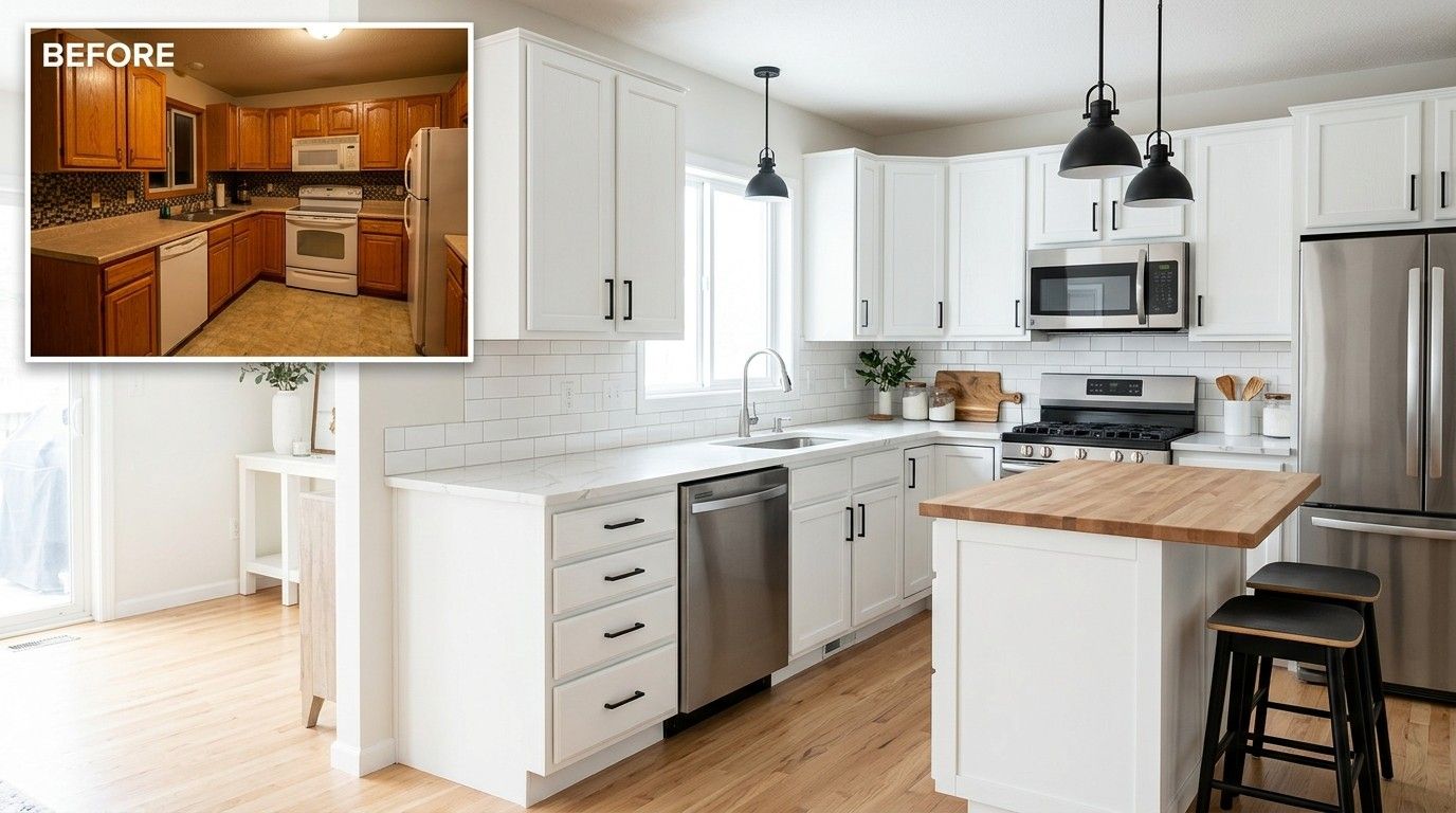 How to Paint Kitchen Cabinets Without Sanding using a bonding primer and durable paint for a professional look.