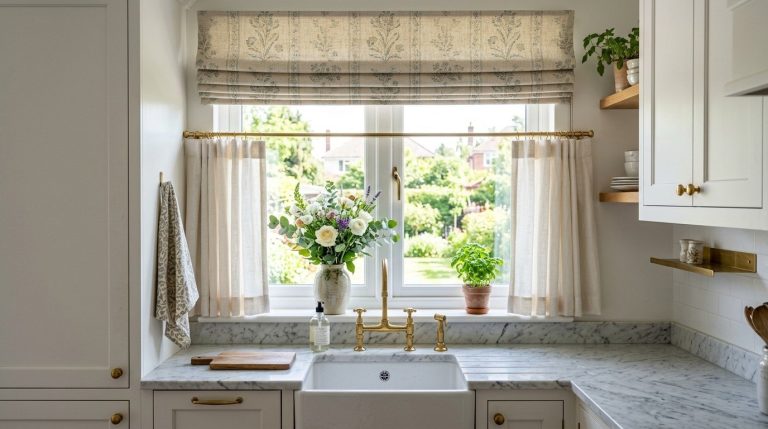 Small Kitchen Window Ideas highlighting stylish window treatments that maximize light in a compact kitchen.