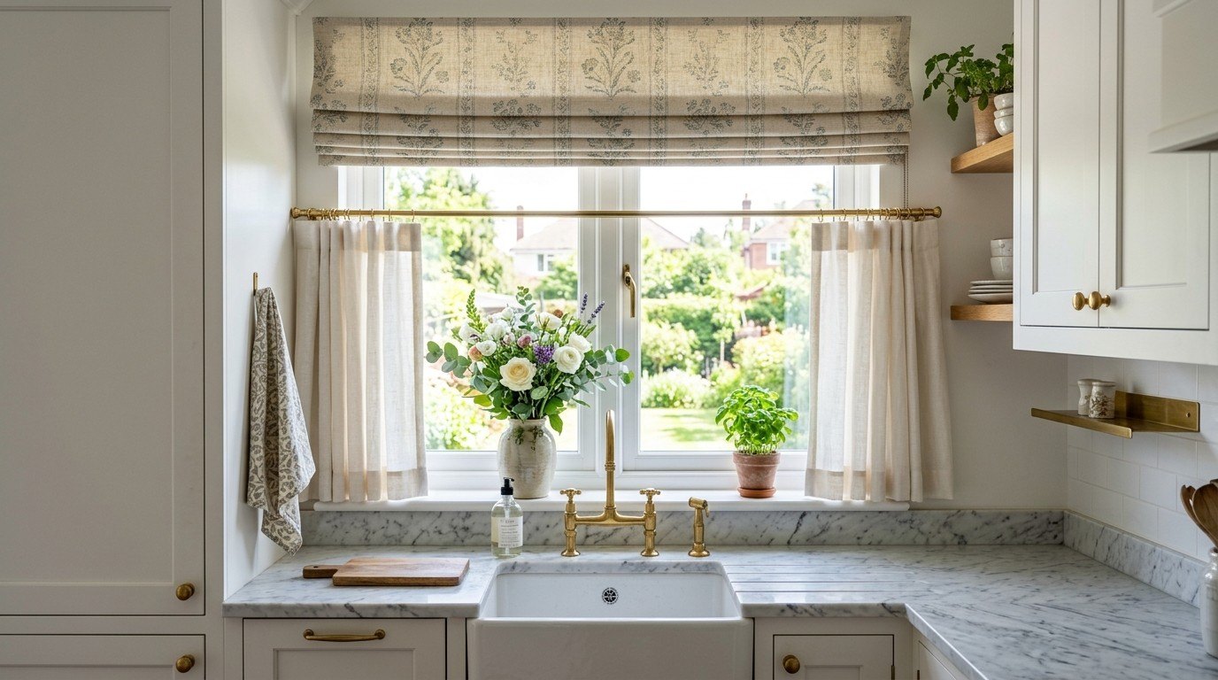 Small Kitchen Window Ideas highlighting stylish window treatments that maximize light in a compact kitchen.